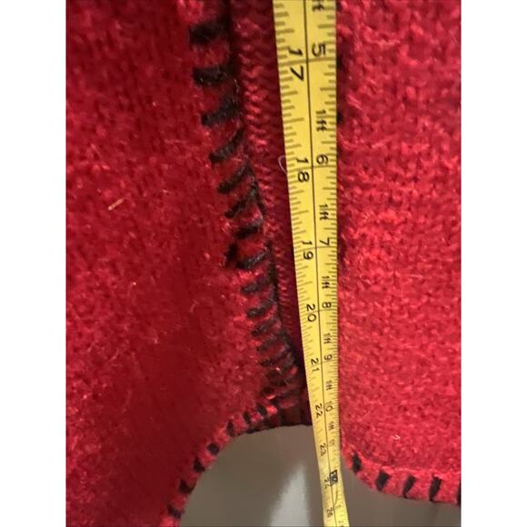 Vintage Croft & Barrow Red Christmas Snowman Button Up Size M Sweater - Picture 8 of 8